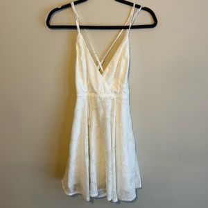 Lulu’s Burnout Floral Skater Dress WHITE